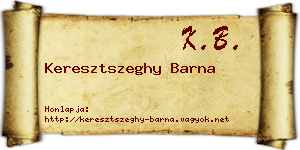 Keresztszeghy Barna névjegykártya